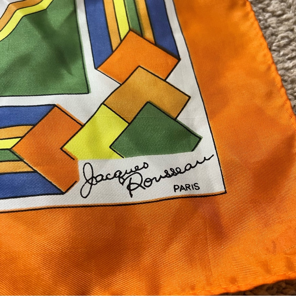 Jacques Rousseau Paris Geometric Silk Scarf